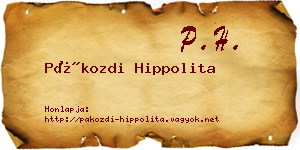 Pákozdi Hippolita névjegykártya